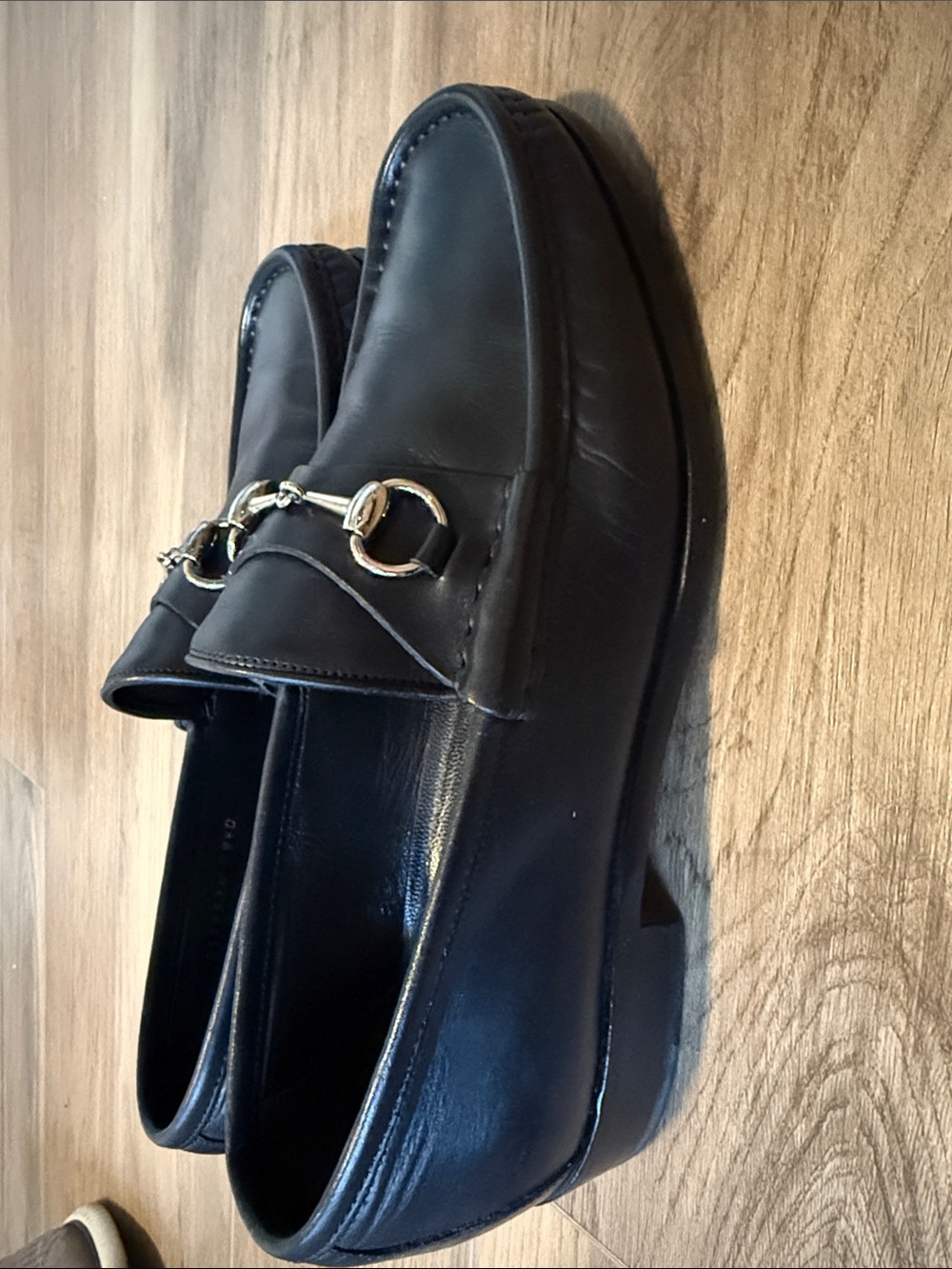 Gucci Black Leather Horsebit Slip-On Loafers - Picture 6 of 12